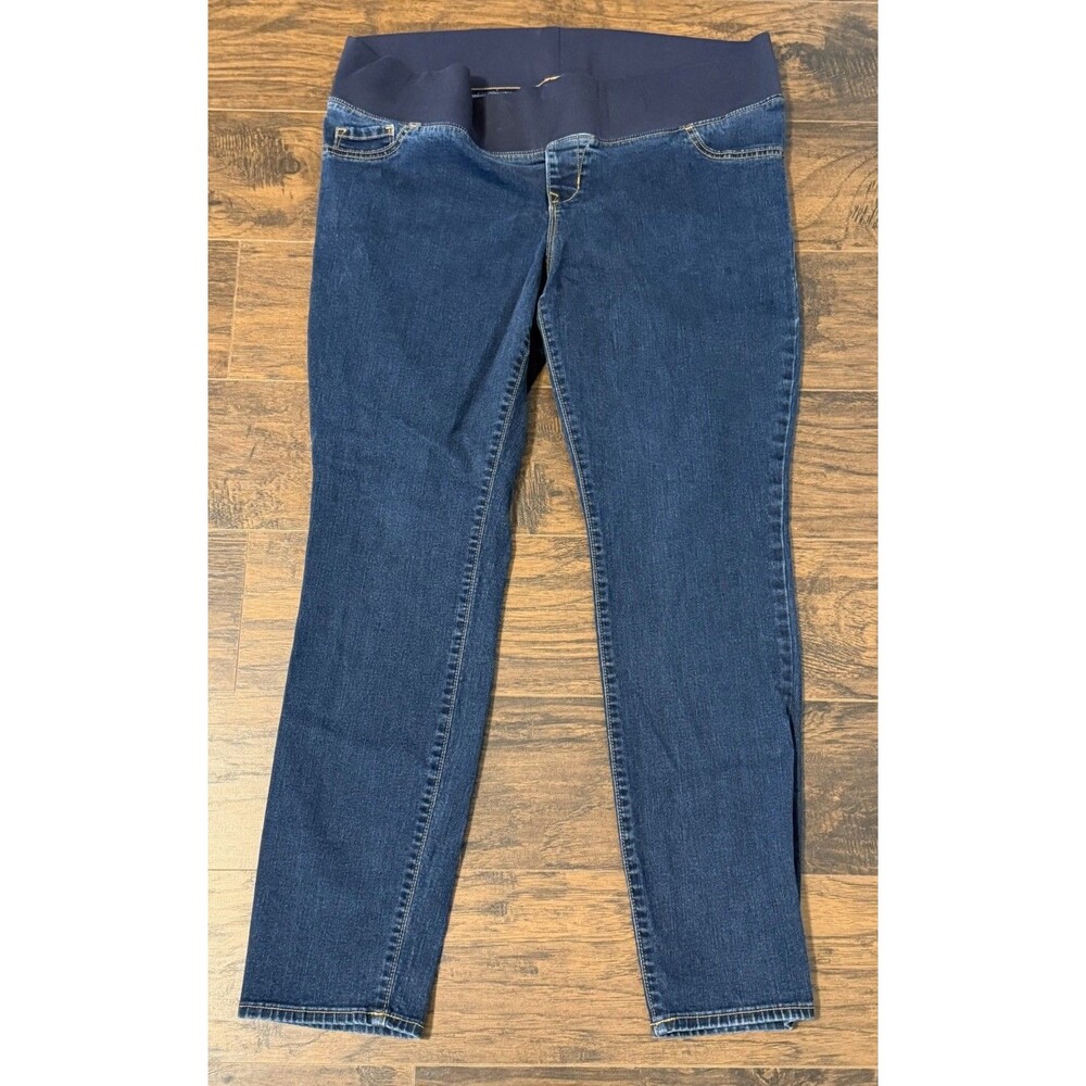 Old Navy Maternity Skinny Jeans Front Low Panel Blue Denim 16 Regular